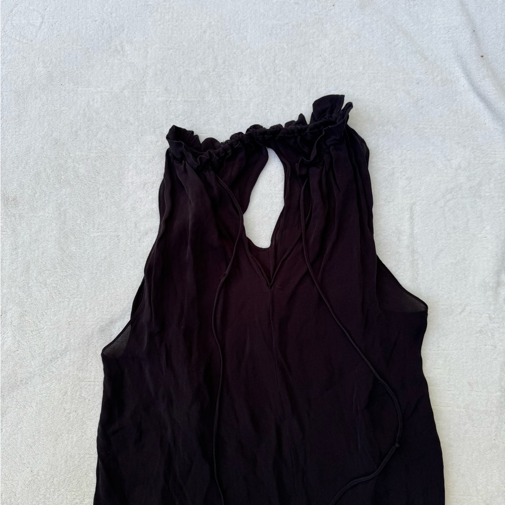 Ramy Brook 100% Pure Silk Black High Neck Blouse size small - Picture 11 of 12
